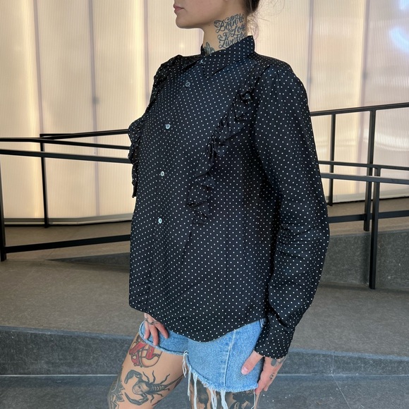 CDG CDG polka-dot ruffle trim satin shirt size L from the F/W 2009 collection - Picture 9 of 16